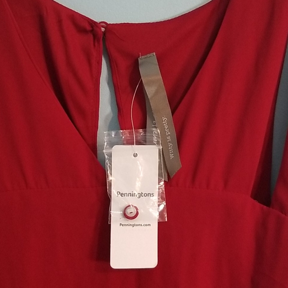 Penningtons red asymmetrical cutout dress 1X NWT - Picture 11 of 16
